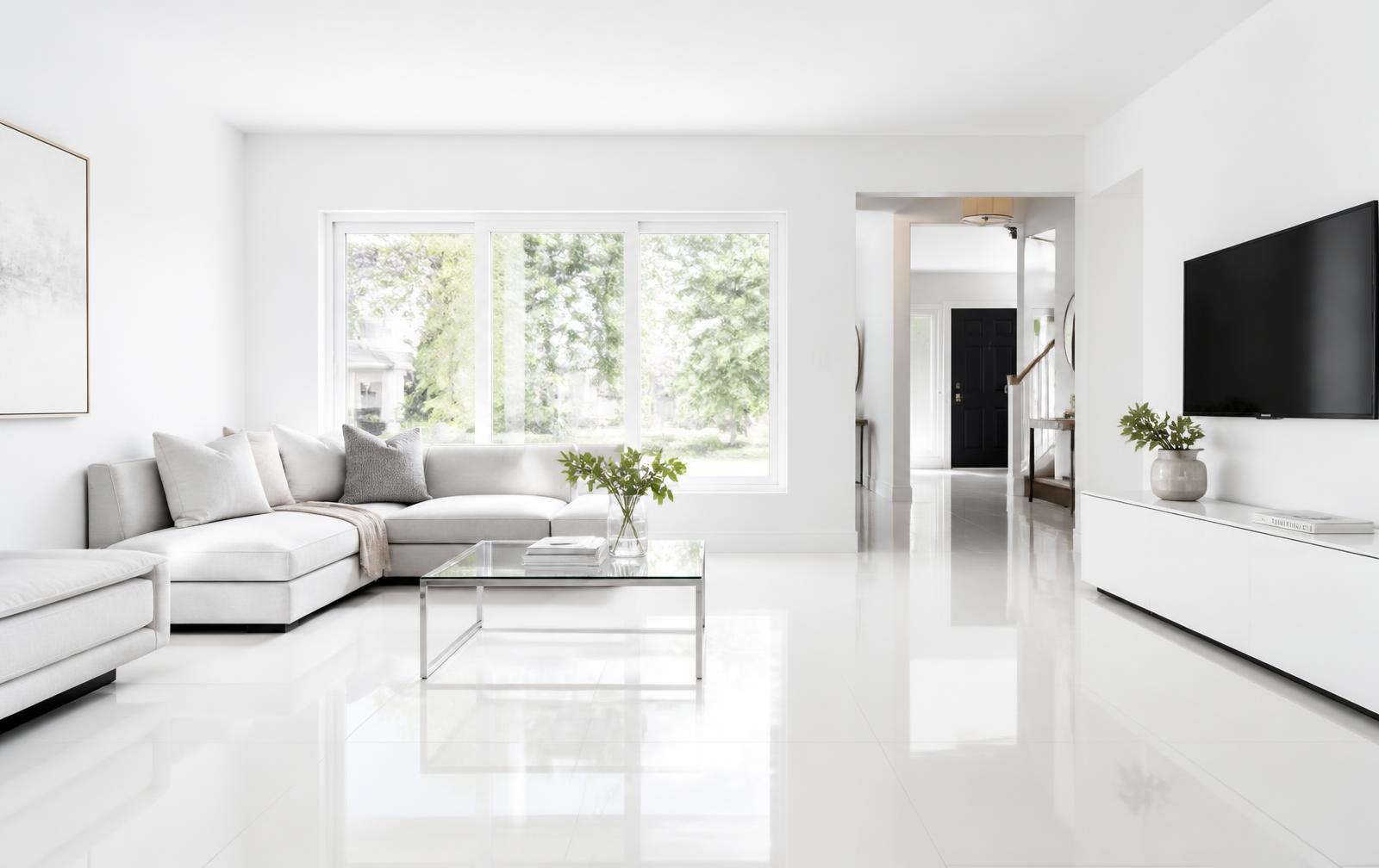 Bright, freshly cleaned modern living room
